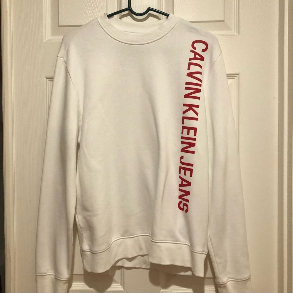 Calvin Klein White/Red Crewneck Sweatshirt